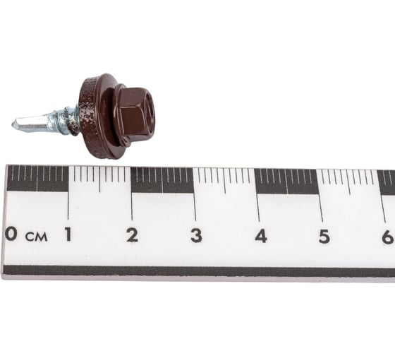 Кровельные саморезы ВИРТУОЗ 5,5х19 мм, RAL 8017, шоколад, 25 шт. 27887