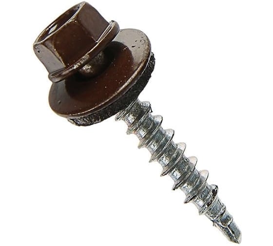 Кровельные саморезы ВИРТУОЗ 5,5х25 мм, RAL 8017, шоколад, 25 шт. 27979 1