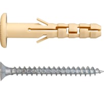 Дюбель ЕВРОПАРТНЕР с фланцем для сквозного монтажа нейлоновый PND F 6х40мм с шурупом 4,0х40мм 40 шт. K2 0476 0