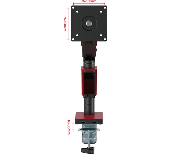 Кронштейн для монитора со струбциной UNITEKI FMGT101RDR PRO LINE, системы газлифт, диагональ 17-35. 30101