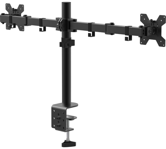 Кронштейн для монитора, двойной Filum VESA: 75x75/100x100, для диагонали 10-32, два типа крепления, макс. нагрузка 10кг, черный FL-DM001DB