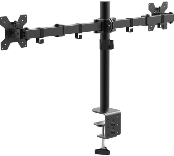 Кронштейн для монитора, двойной Filum VESA: 75x75/100x100, для диагонали 10-32, два типа крепления, макс. нагрузка 10кг, черный FL-DM001DB