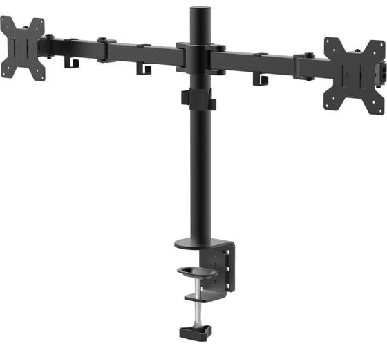 Кронштейн для монитора, двойной Filum VESA: 75x75/100x100, для диагонали 10-32, два типа крепления, макс. нагрузка 10кг, черный FL-DM001DB