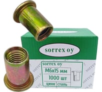 SORREX Заклепка гайка резьбовая винтовая стандартный бортик М6x15 1000 штук PYZ M6 1000