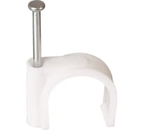 Скоба HLT 30мм круглая пластиковая (уп./50 шт) - белая 084-07-10