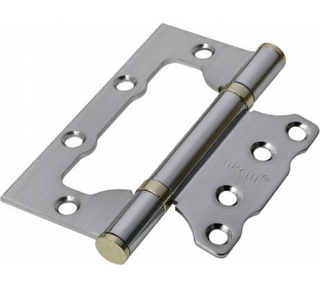 Петля накладная без врезки для межкомнатных дверей Rucetti RFHN-100*75*2,5 SC, цвет-матовый хром 9016530