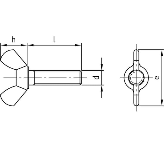 Винт-барашек Metiz-A2 DIN 316 М10x25 А2, нержавеющая, 1 шт. 31621025 1