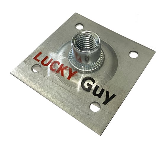 Опорная пластина Lucky Guy облегченная, 60х60х2,0 мм с гайкой М12, оцинк. 200 01 6060 М12 0р