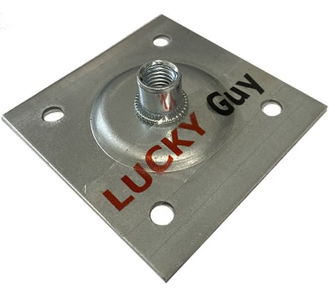 Опорная пластина Lucky Guy облегченная, 60х60х2,0 мм с гайкой М8, оцинк. 200 01 6060 М8 0р