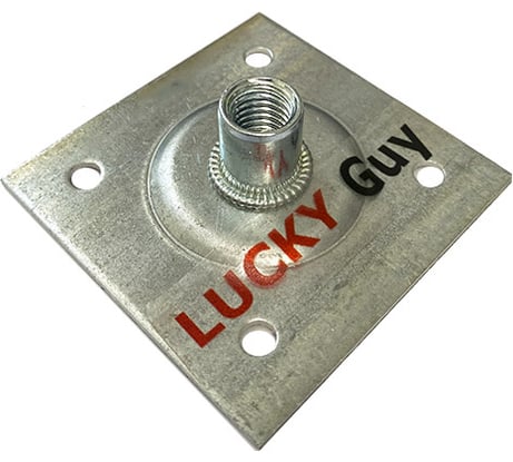 Опорная пластина Lucky Guy облегченная, 60х60х2,0 мм с гайкой М10, оцинк. 200 01 6060 М10 0р