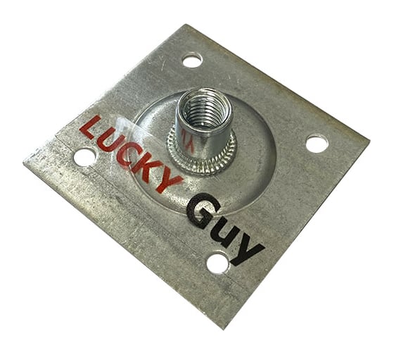 Опорная пластина Lucky Guy облегченная, 60х60х2,0 мм с гайкой М10, оцинк. 200 01 6060 М10 0р