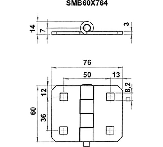 Петля шарнирная универсальная EMES Арт. (упаковка 2 штуки) SMB60X764.2