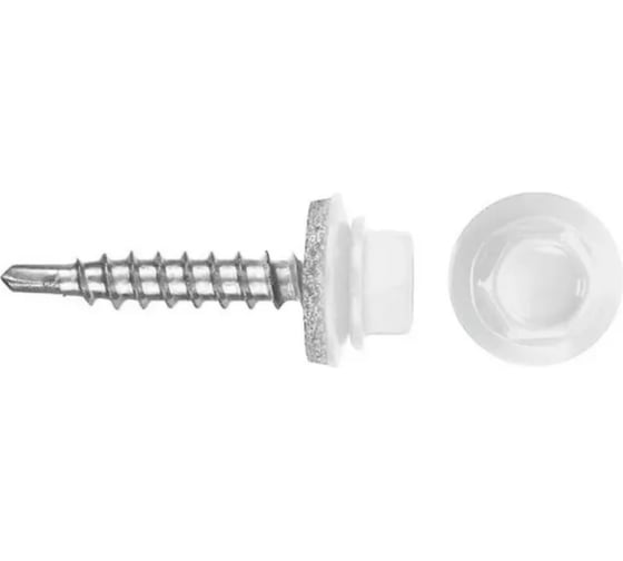 Саморезы кровельные со сверлом SORREX по металлу, оцинкованные, RAL9003 5,5x25 окрашенные, с пресс-шайбой, для профнастила и металлочерепицы, 500 шт. KRS-R9003-055-025 500