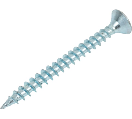 Саморез универсальный Квадра 5x50 белый, потайная голова, цинк, кop. 100 шт. 503050200101 1