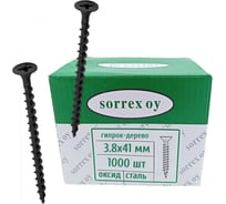 Саморез для крепления гипсокартона к дереву, гипрок-дерево) SORREX с крупной резьбой, 3,8x41, 1000 шт. SGW-5-038-041 1000