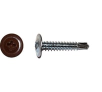 Саморезы ВИРТУОЗ 4,2x16 полусферическая головка с прессшайбой, цинк, сверло RAL3009 350 шт. 280-06053