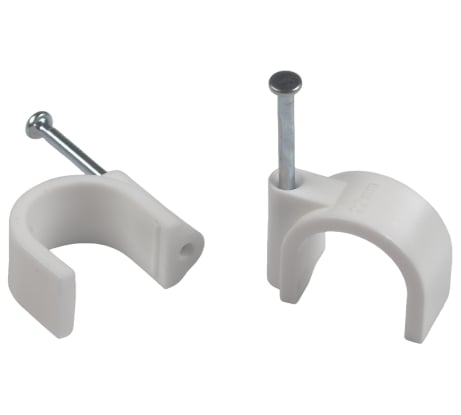 Скоба пластиковая ЭРА NO225279 крепежная круглая 9 мм белая (10 шт/уп) Б0066672