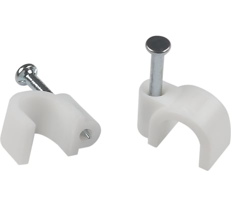 Скоба пластиковая ЭРА NO225276 крепежная круглая 6 мм белая (10 шт/уп) Б0066669