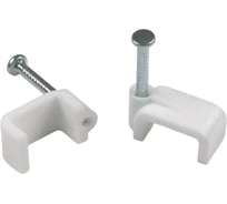 Скоба пластиковая ЭРА NO224583 крепежная плоская 7 мм белая (50 шт/уп) Б0066631