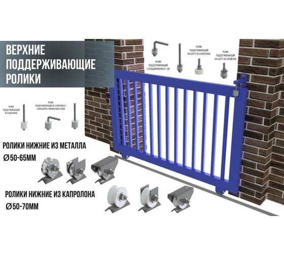 Ролик для ворот Rolik-Opt капролон, d.70 мм, под полосу - 4 шт. К2701-4
