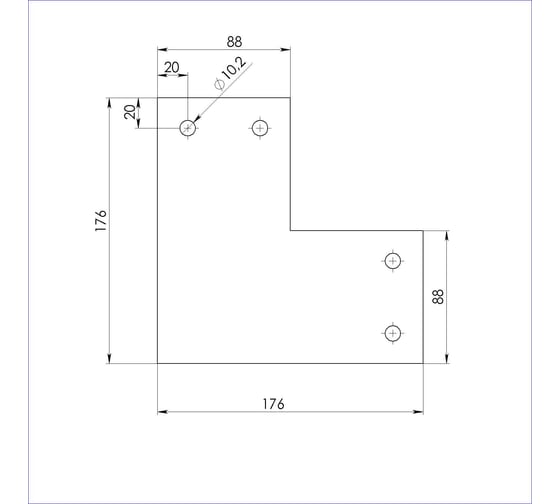 Пластина крепежная АрсеналЪ Г-образная для бруса 100x100 3мм. 10 шт. ARSENAL PERGOLA мод. AR75PG39007-06