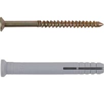 Дюбель с шурупом ВИРТУОЗ 6х60, потайной бортик, 100 шт. 600-05373