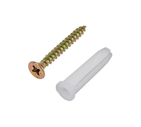 Набор для крепления ВИРТУОЗ дюбель 8х45, шуруп 5х60 потайная головка, желтый цинк, 12 шт. 00378