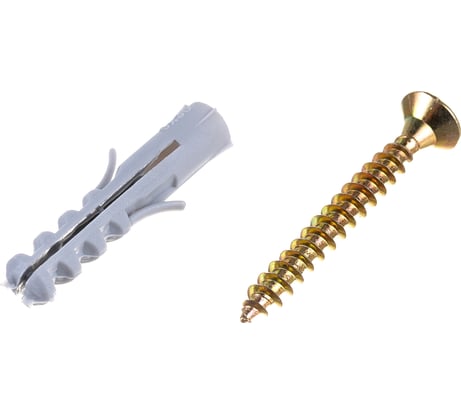 Набор для крепления ВИРТУОЗ дюбель 6x30, шуруп 4x35 потайная головка, желтый цинк, 150 шт. 550-00521