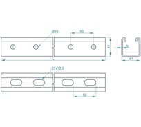 Профиль монтажный облегченный PRO-montag.ru PM-STL 41x41 L=600 (1,5) PM41207