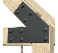 Пластина крепежная АрсеналЪ для бруса 100x100 3 мм. 45 град. 1 шт. Черная шагрень ARSENAL PERGOLA мод. AR75PU31957-06