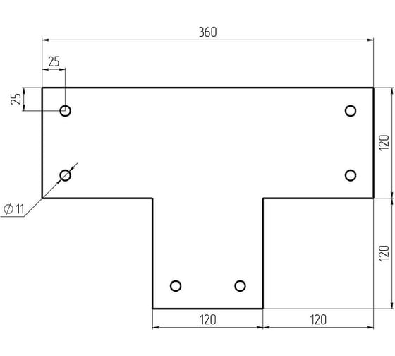 Пластина крепежная АрсеналЪ Т-образная для бруса 150x150 3мм, 10 шт, ARSENAL PERGOLA мод. AR75PH39007-06