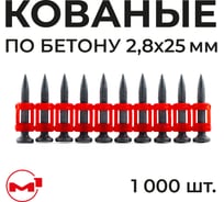 Гвозди М1 2.8x25 по бетону кованые с ребрами жесткости M1, 1000 шт, 28255581