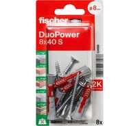 Дюбель универсальный fischer 8x40 DUOPOWER ШУР_8ШТ 534998