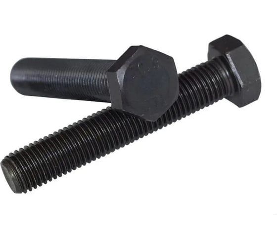 Болт SORREX М22x50 мм с шестигранной головкой по DIN 933 с полной резьбой черный, класс прочности 10.9 (50 штуки) 0933-010-22-050 50 1