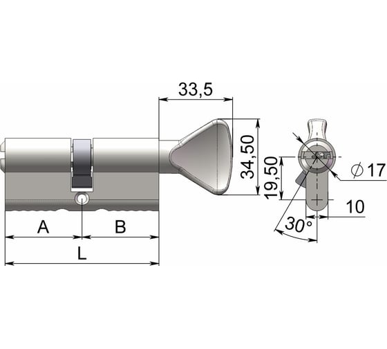 Цилиндровый механизм CRIT Р-238 45/35H Лп 03172
