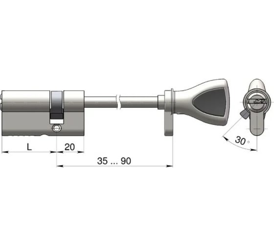 Цилиндровый механизм CRIT Р-238-St 45/20/80 Хп 03181