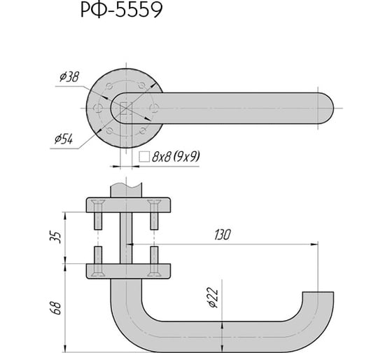 Ручка на фланце CRIT РФ-5559 Нж 00380