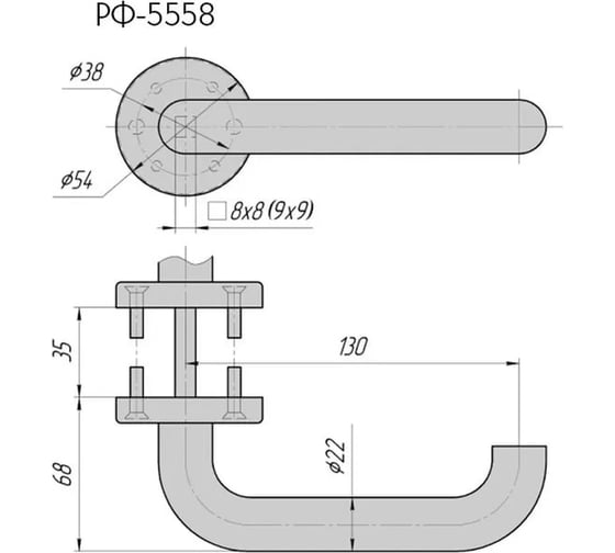 Ручка на фланце CRIT РФ-5558-Чш 00369