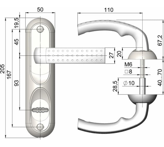 Ручка CRIT Р92С-9090У Хп/Хш 04577