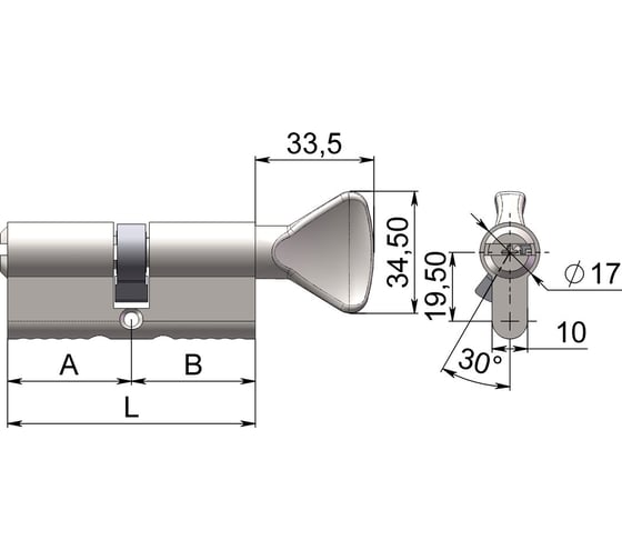 Цилиндровый механизм CRIT Р-238 90 Хп 03077