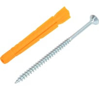 Дюбель универсальный ЖЕСТЬ трехраспорный, без борта, полипропилен, 8x72, с шурупом, 6 шт. европодвес УТ-00012900