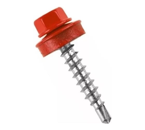 Саморез кровельный ЖЕСТЬ 4,8х35 RAL3003, красный рубин, 10 шт. европодвес УТ-00002531