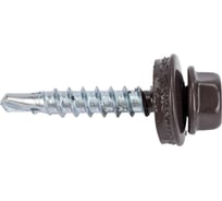 Саморез кровельный ЖЕСТЬ 4,8х35 RAL8019, серо-коричневый, 10 шт. европодвес УТ-00002570