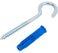 Шуруп-полукольцо ЖЕСТЬ 6х60 с дюбелем универс. Чапай (2 шт), европодвес УТ-00012735