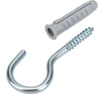 Шуруп-полукольцо ЖЕСТЬ 4х50 с дюбелем универс. Чапай (2 шт), европодвес УТ-00012734