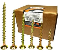 Набор саморезов по дереву ЖЕСТЬ желтые, 25, 32, 35, 41, 45, 51 мм по 100 шт. (600 шт.) коробка УТ-00012932