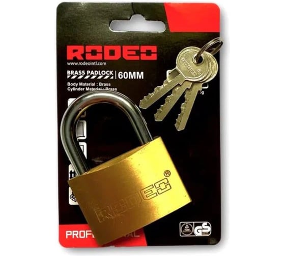 Замок навесной RODEO латунный 60 мм 6100260