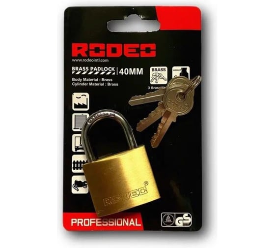 Замок навесной RODEO латунный 40 мм 6100240
