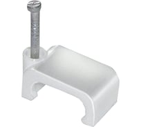 Скоба IEK 14 мм плоская пластиковая (20шт) USK21-14-020