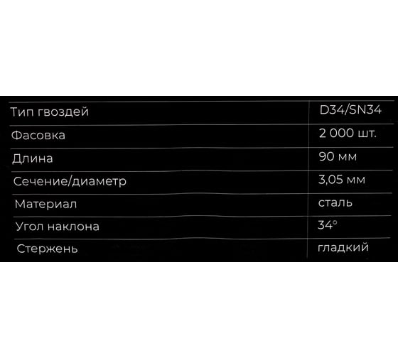 Реечный гвоздь по дереву 3,05x90 гладкий, 2000шт. Gigant GGR-90-3SZ